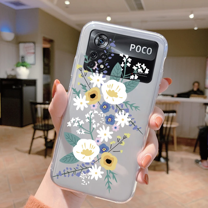 Elegant Floral Butterfly Soft Silicone Transparent Phone Case