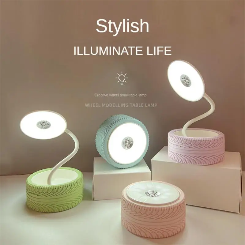 

Led Desk Lamp Usb Charging Creative Learning Special Mini Bedroom Lighting Tools Bedside Lamp 250mah Household Eye Care Wheel