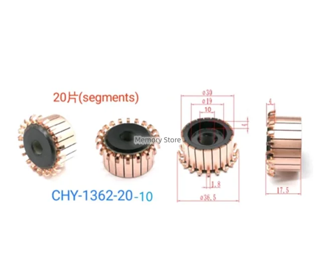 

30x10x17.5mm 20p Copper Bars Alternator Electric Motor Commutator Copper Commutator Armature Commutator