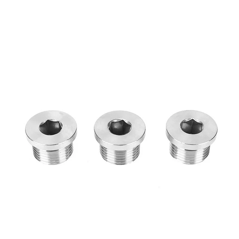 M8 M10 M12 M14 M16 M18 1/8" 1/4" 3/8" 1/2" BSP NPT Metric Male 304 Stainless Steel Flange Hex Socket End Cap Plug Pipe Fitting pipe fitting water pipe fitting hose pipe fitting pipe plug