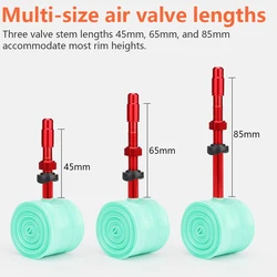 Ultra Light TPU Bicycle Inner Tube with French Valve, 45/65/85mm Length - 45mm (Red)