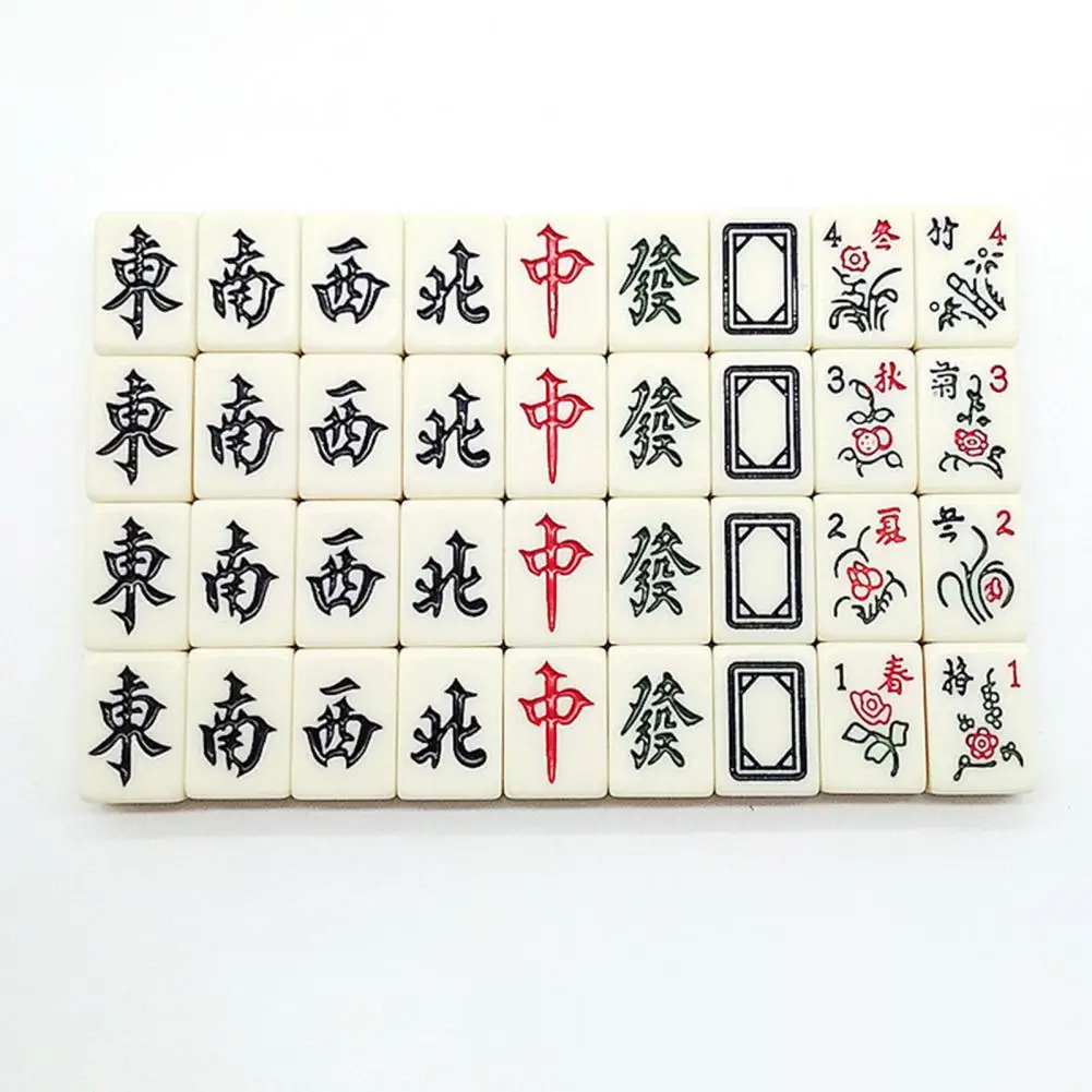 Mini Mahjong Set Portable Mahjong Board Portable Mini Game Set for Travel Home Parties Lightweight Classic for On-the-go