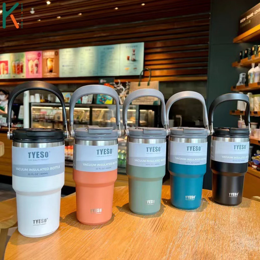 

New Coffee Cup Drinkware Vacuum Cup Water Bottle Double-deck Thermos Cold Hot Stainless Steel Portable Hand-held High-capacity