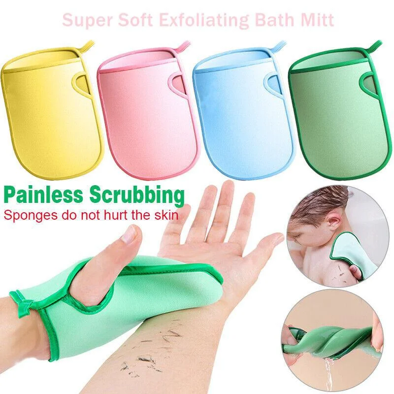 

Super Soft Exfoliating Bath Mitt-Painless To The Skin Cleaning Glove Bath Sponge Body Shower Mitt Double-sided Bath Towel