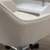 Vinsetto Mid-Back Task Chair, Fabric Home Office Chair, Swivel Desk Chair with Tub Shape Design & Lined Pattern Back, Beige 5