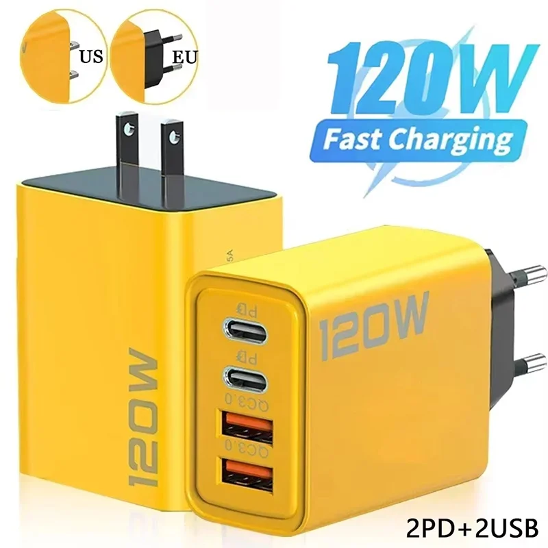 อะแดปเตอร์ชาร์จเร็ว 4 พอร์ต 120W ชาร์จได้หลายอุปกรณ์