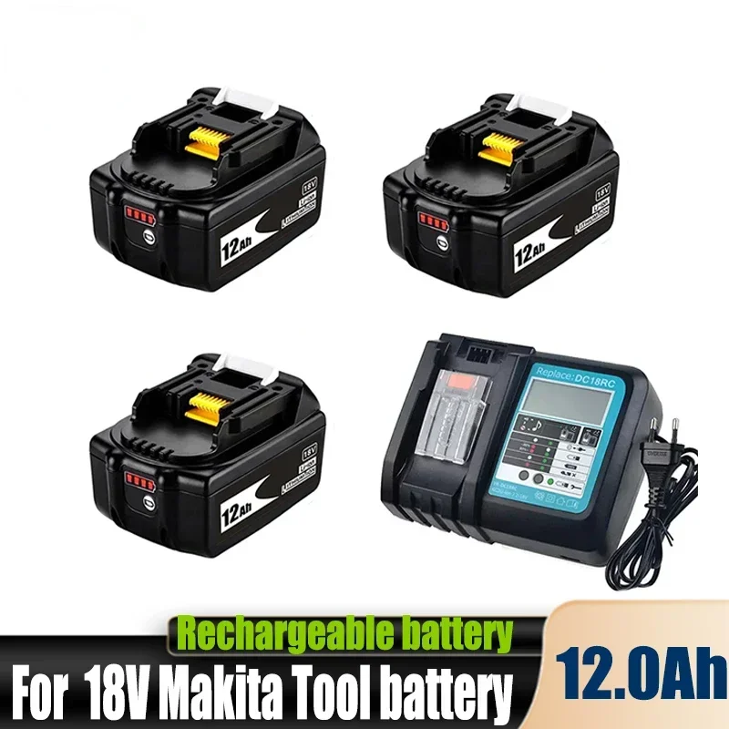 

100% оригинал для Makita 18 в 12000 мА/ч аккумуляторная батарея для электроинструментов с светодиодный Li-Ion Замена LXT BL1860B BL1860 BL1850