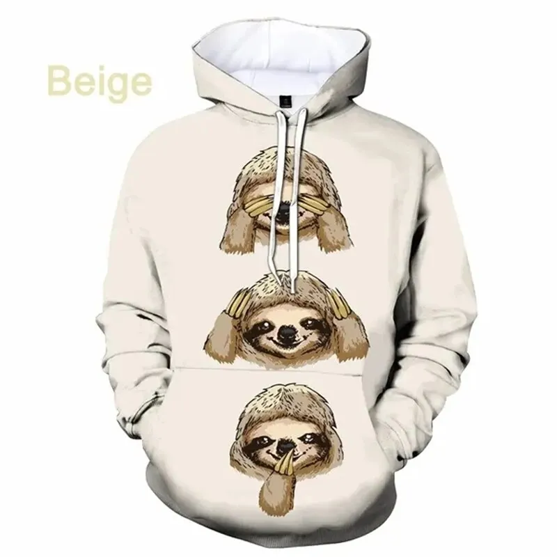 thumbnail image 1 of Sudadera con capucha con estampado 3D de animales perezosos para hombre, sudadera informal de gran tamaño, sudadera con capucha de manga larga para hombre y mujer, ropa de calle, 1 of 5