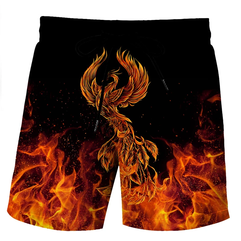 Fun duck patterned beach shorts, 3D animal print, board shorts, sports swimsuit, gym swimsuit, cool ice pants