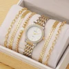 6pcs Women's Watch Casual Stainless Steel Strap Material Quartz Watch and Jewelry Bracelet Set 1