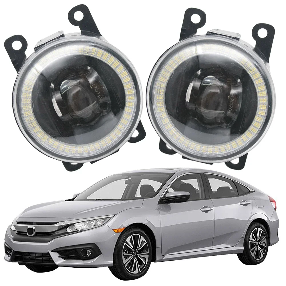 

Светодиодные фары в сборе «ангельские глазки» DRL Противотуманные фары для Honda Civic X MK10 Saloon Coupe 2016-2019 2020 15 Вт Автомобильная фара Ptf с объективом