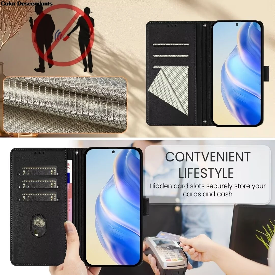 Premium Flip PU Leather Wallet Phone Case with Card Slot and Book Cover Design