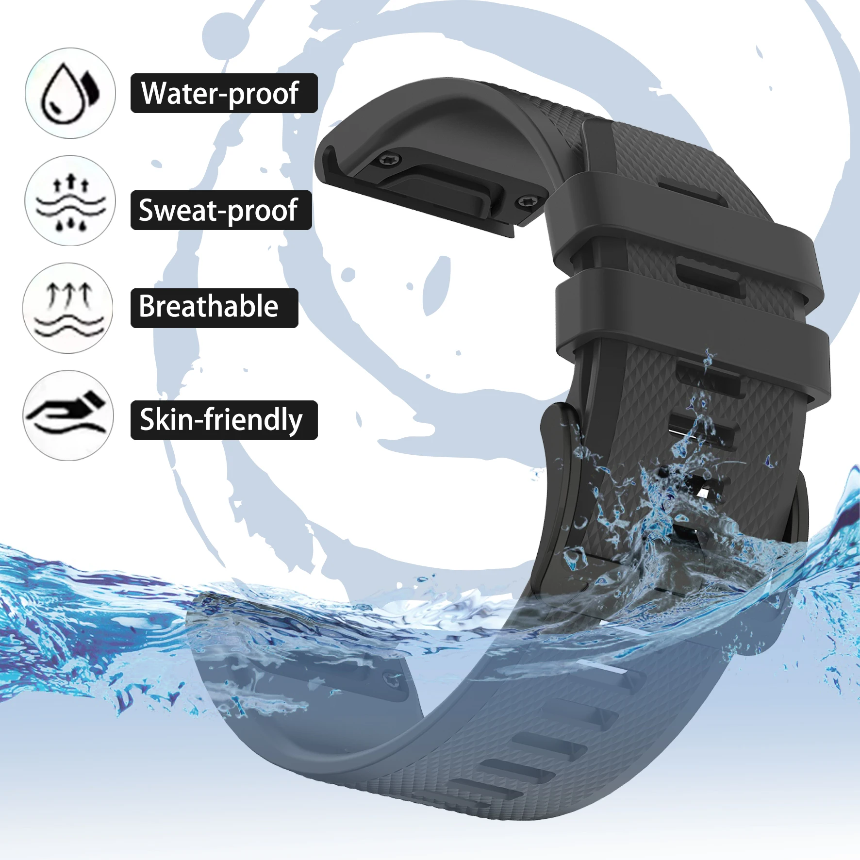Premium Sports Silicone Watch Band - QuickFit Strap