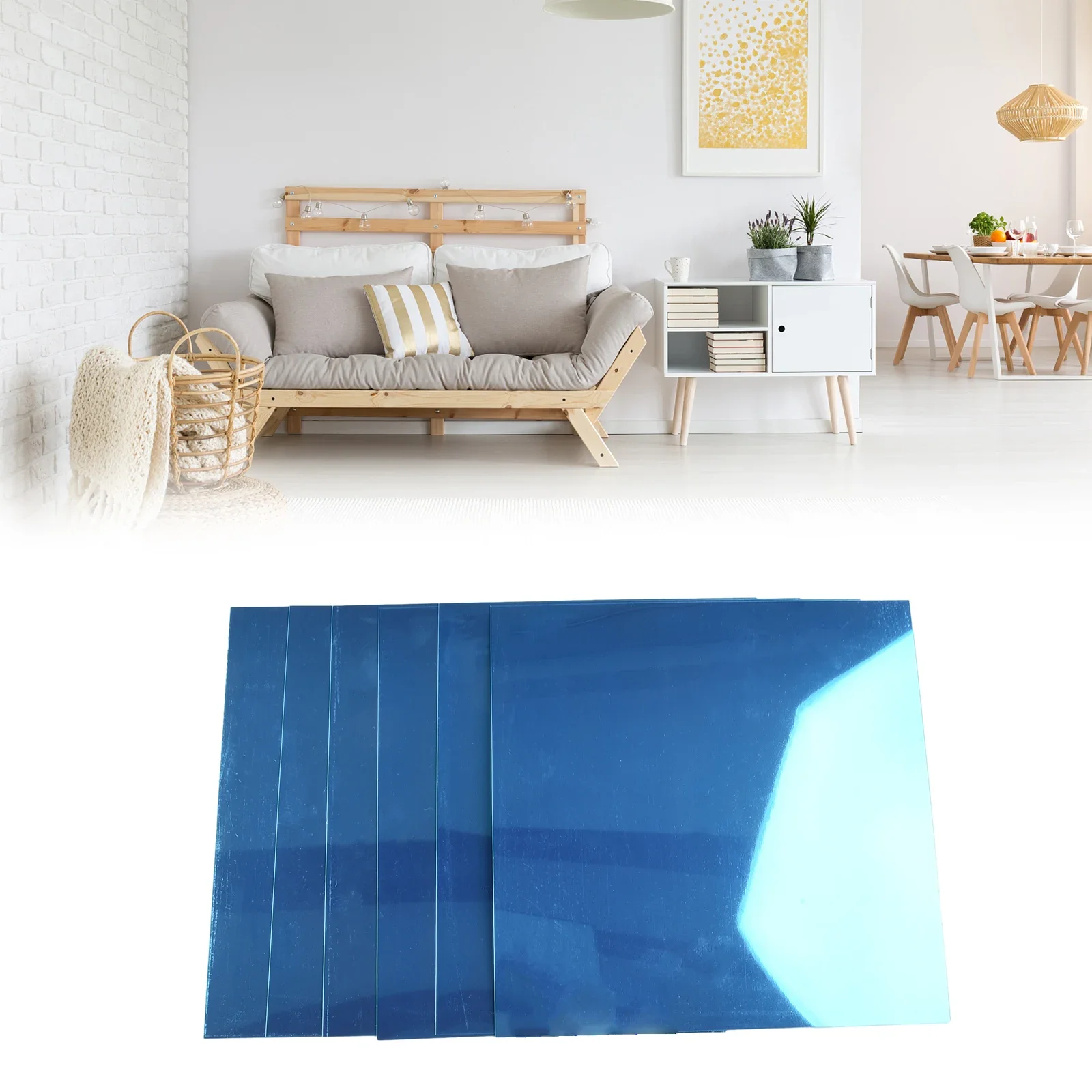 6pcs 3D Square Mirror Tile Wall Stickers Self Adhesive For Bathroom Home Decor Square Mirror Wall Sticker 20x20cm Decoration