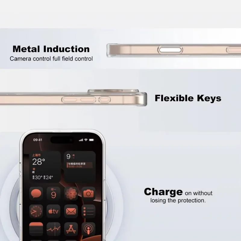 Magnétique Clear Case Compatibilité Avec IPhone 16