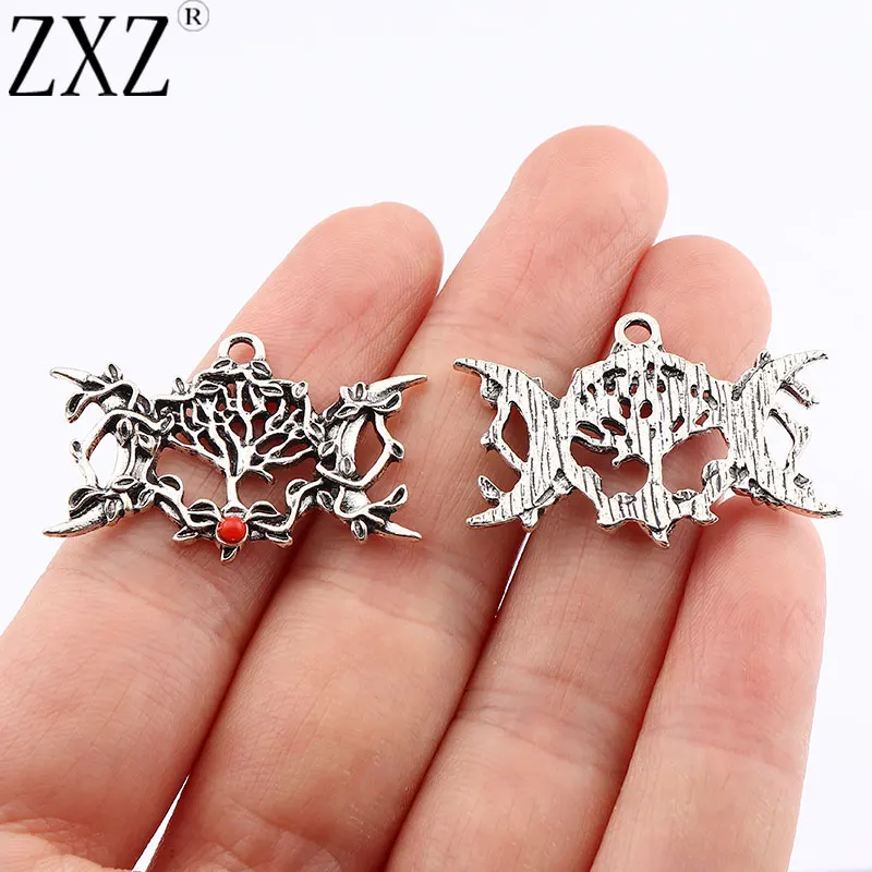 

ZXZ 10pcs Antique Silver Triple Moon Goddess Tree of Life Charms Pendants Wicca Pagan For Necklace DIY Jewelry Making Findings