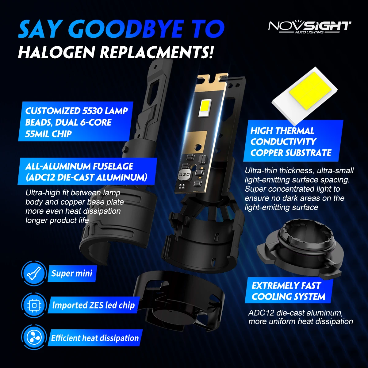 2PCS 9006 2PCS 9005 Led Headlight Bulbs High Low Beam Car Lamp 60W 13000LM 6500K White Plug and Play Led Lights For Car