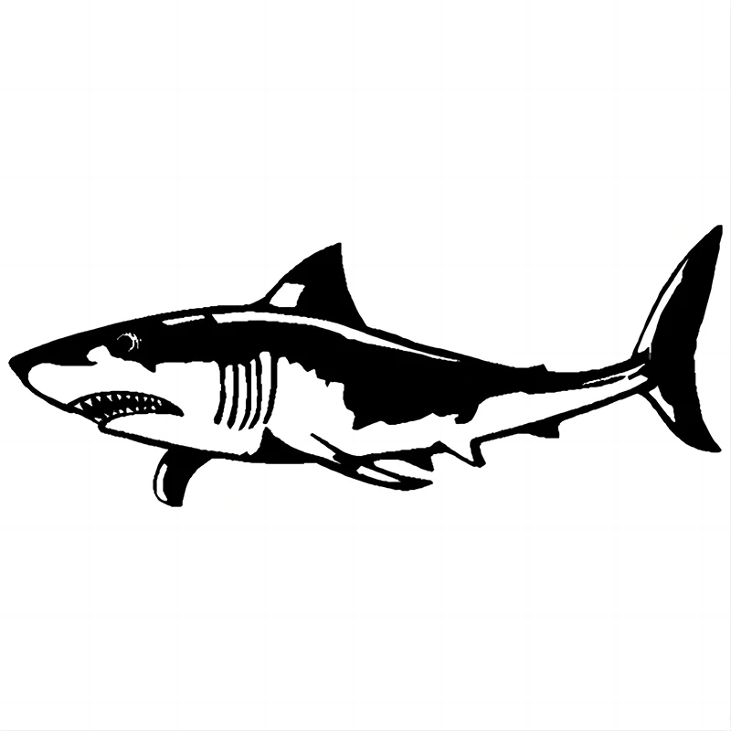 

14.1 * 5.6CM Great White Shark Waterproof Vinyl Car Decal Fashionable Classic Motorcycle jdm Drift Decoration Accessories