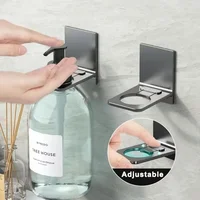 Aluminum Shower Gel Bottle Rack Adjustable Shampoo Hanger Hooks No Drill Wall Mounted Universal Soap Dispenser Holder Home 2