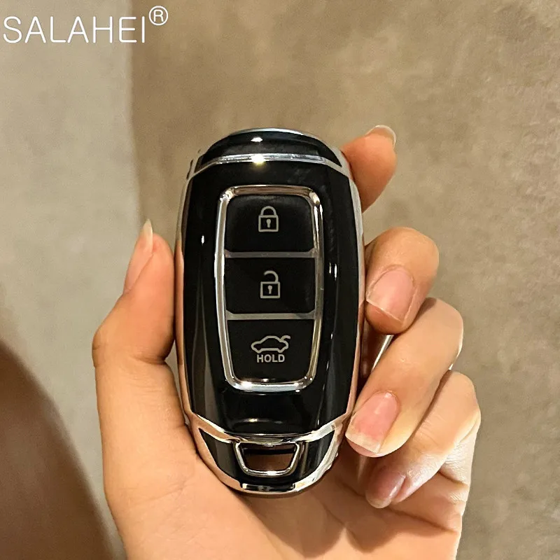 

New Fashion TPU Car Key Case Cover For Hyundai Santa Fe TM 2019 I30 2018 Solaris Azera Elantra Grandeur Accent Auto Accessories