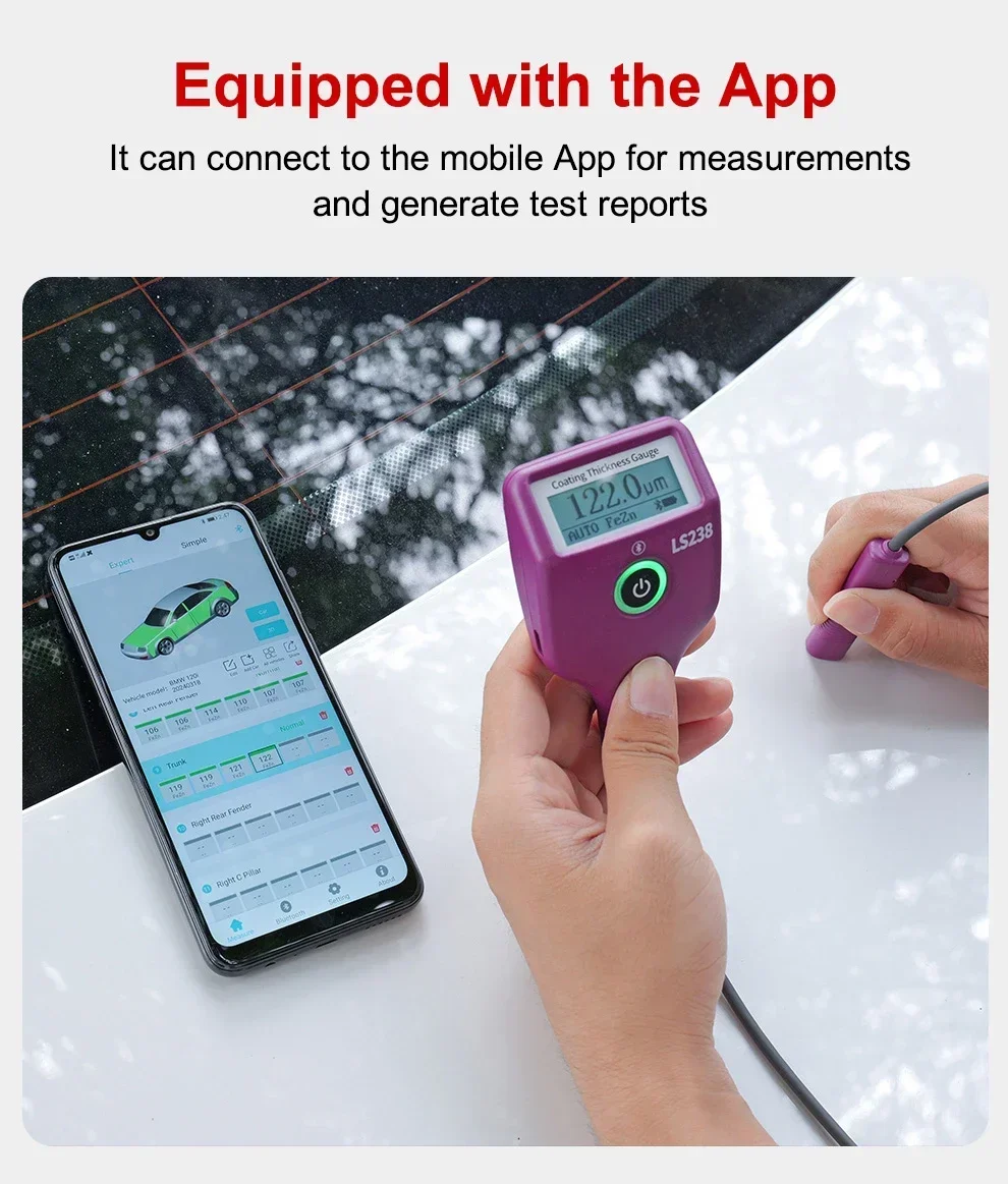 LS238 Digital Paint Thickness Gauge 0.0-3500&mu;m Fe/Al Car Paint Coating Thickness Tester Small Probe High Precision paint coating meter paint thickness gauge thickness gauge