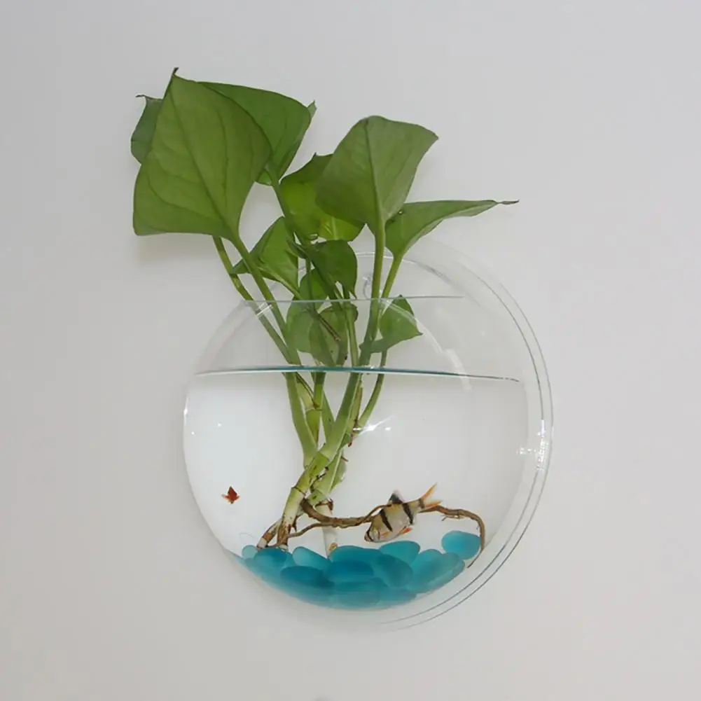 Fish Tank Clear Transparent Wall Mounted Acrylic Creative Flower Pot For Home Accessories Gardening