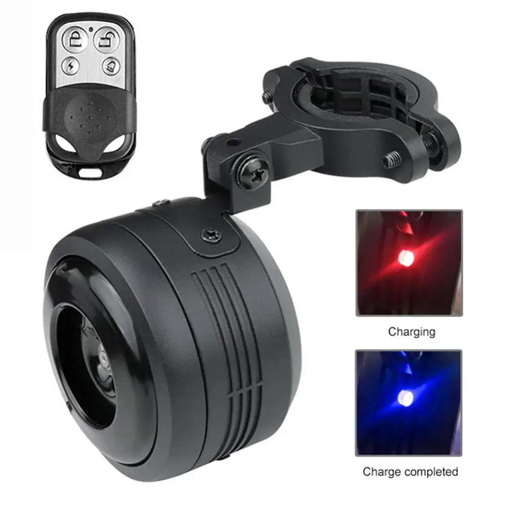 

125db USB Charge Bell Motorcycle Scooter Trumpet Electric Bike Horn 1300mAH Anti-theft Alarm Siren & Remote Control