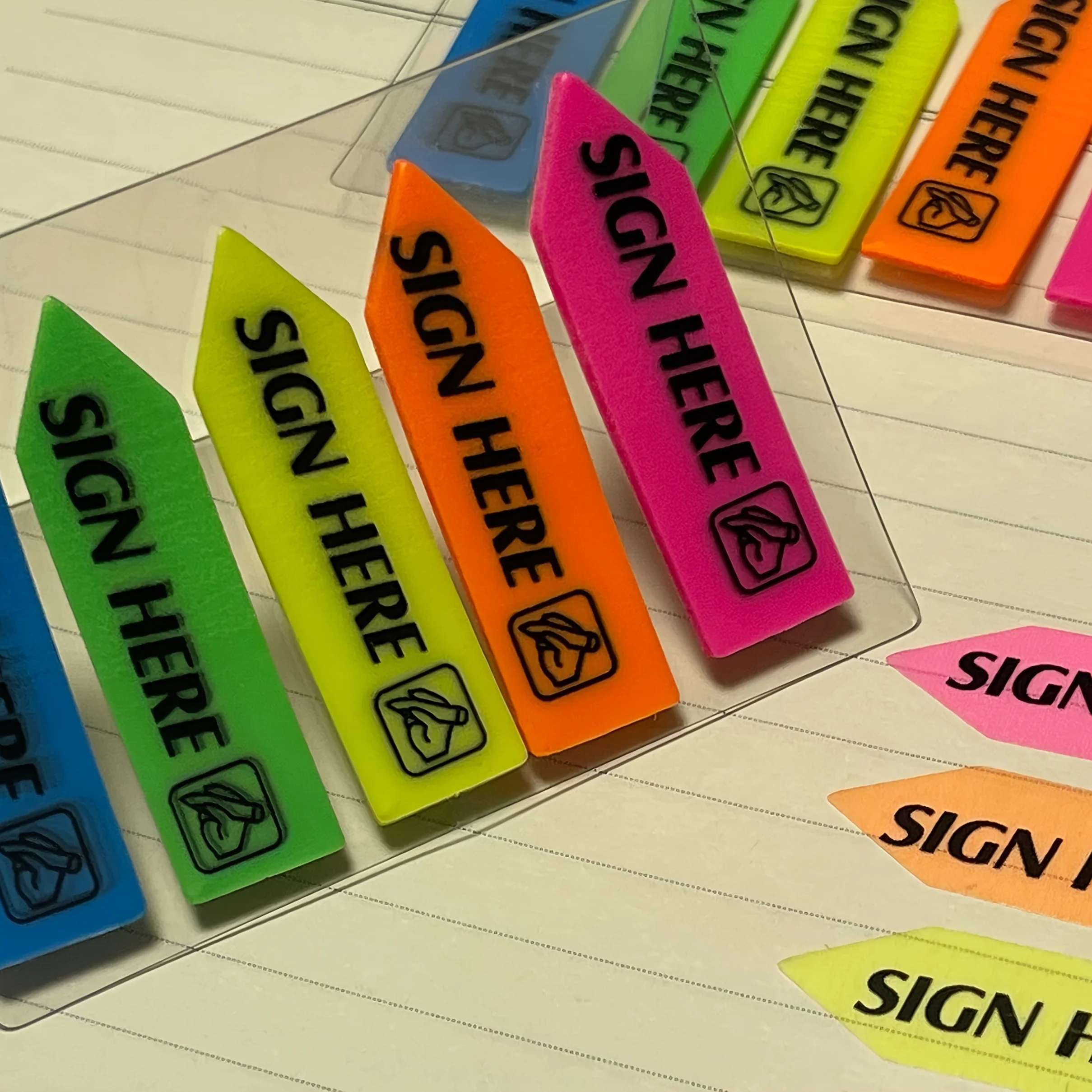 100/500 sheets 'Please Sign Here' Sticky Notes - Transparent, Colorful Index Tabs for Contracts & Documents, Strong Adhesive, Re - 6