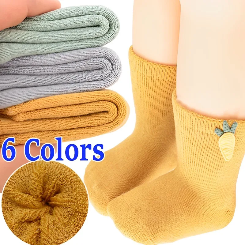 

Baby Socks Terry Winter Thickening Warm Combed Cotton Cartoon Accessories Baby Socks Cute Radish Newborn Toddler Infants Socks