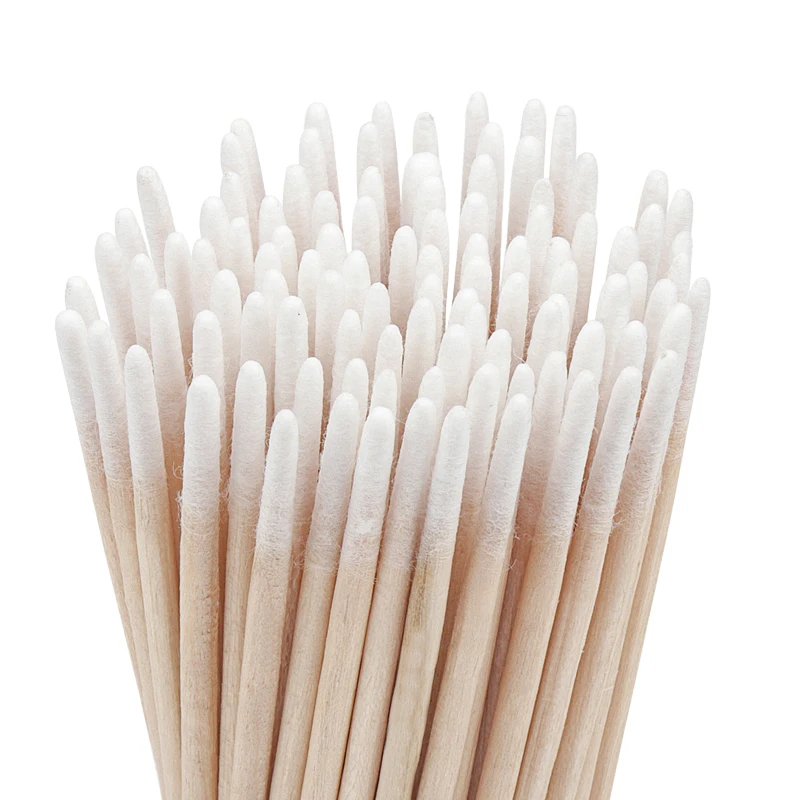 Wholesale Disposable Ultra-small Swab 100pcs Brushes Tools Wood Double-end Cotton Lint Free Micro  Glue Removing