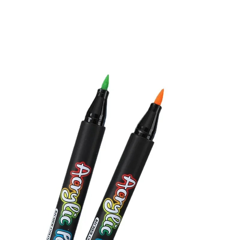 Acrylic Paint Markers Color Marker Pens Paint Marker Pen Markers Pen Marker Pens Marker Pen Art Marker Pens Art Markers Paint Marker Pens 12/60Color Acrylic Brush Pen Soft Tip Marker Pen for Rock Glass Art Supplies Painting Stationery Children School Office Supplies