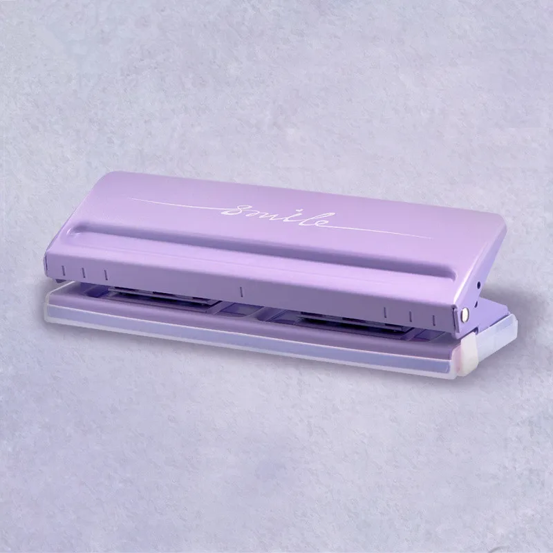 Useful Paper Hole Punch 6-hole Adjustable Color Single-page Scrapbook Office Stationery Metal Loose-leaf Hole Punch