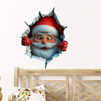 1pc Christmas Santa Wall Stickers PVC Waterproof Sticker Door Window Wall Decals DIY Peel Sticker Home Living Room Party Decor 3