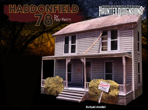 Halloween Haunted House Skoolhouse Building 3D Paper Model DIY Handmade Papercraft Toy