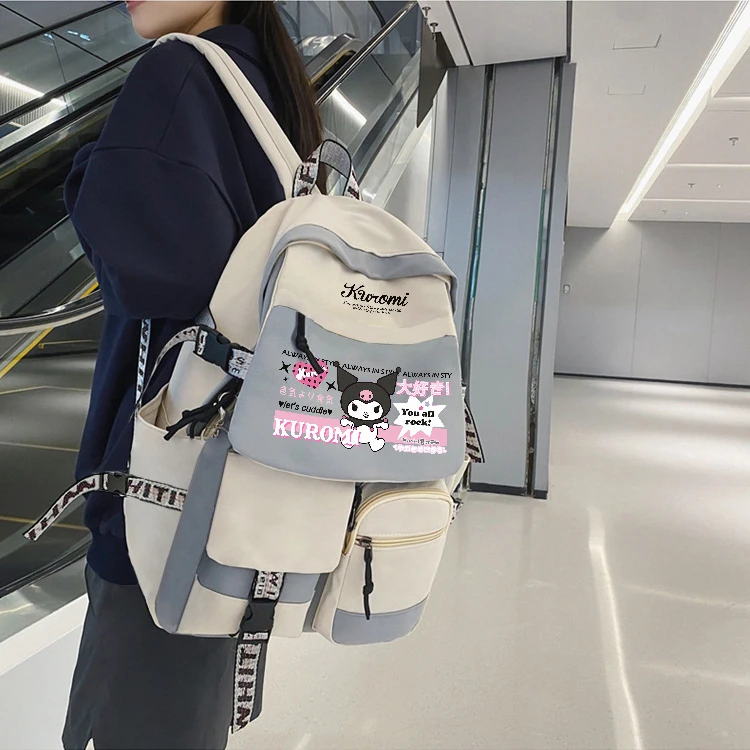 

Sanrios Kuromi почтовый kawaii аниме мультфильм большая емкость рюкзак многофункциональная Водонепроницаемая Компьютерная сумка рюкзак для походов