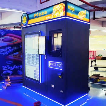 Robot distributore automatico di pizza completamente automatico intelligente personalizzato per alimenti caldi per centro commerciale Sistema di pagamento di monete per carte di credito