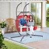 Indoor Outdoor Egg Hanging Chair with Stand - Double Patio Wicker Swing & Hammock Chair 2