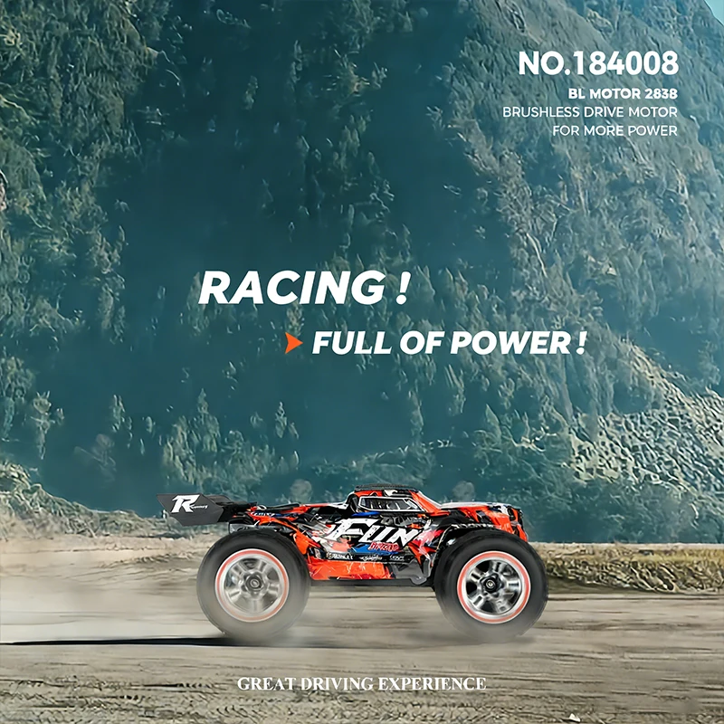 WLtoys 1/18 RC카 184008 184008-B 2.4G 고속 ? ? 4륜구동 60km/h 브러시리스 모터 무선 조종 레이싱카 장난감 (어린이 및 성인용)
