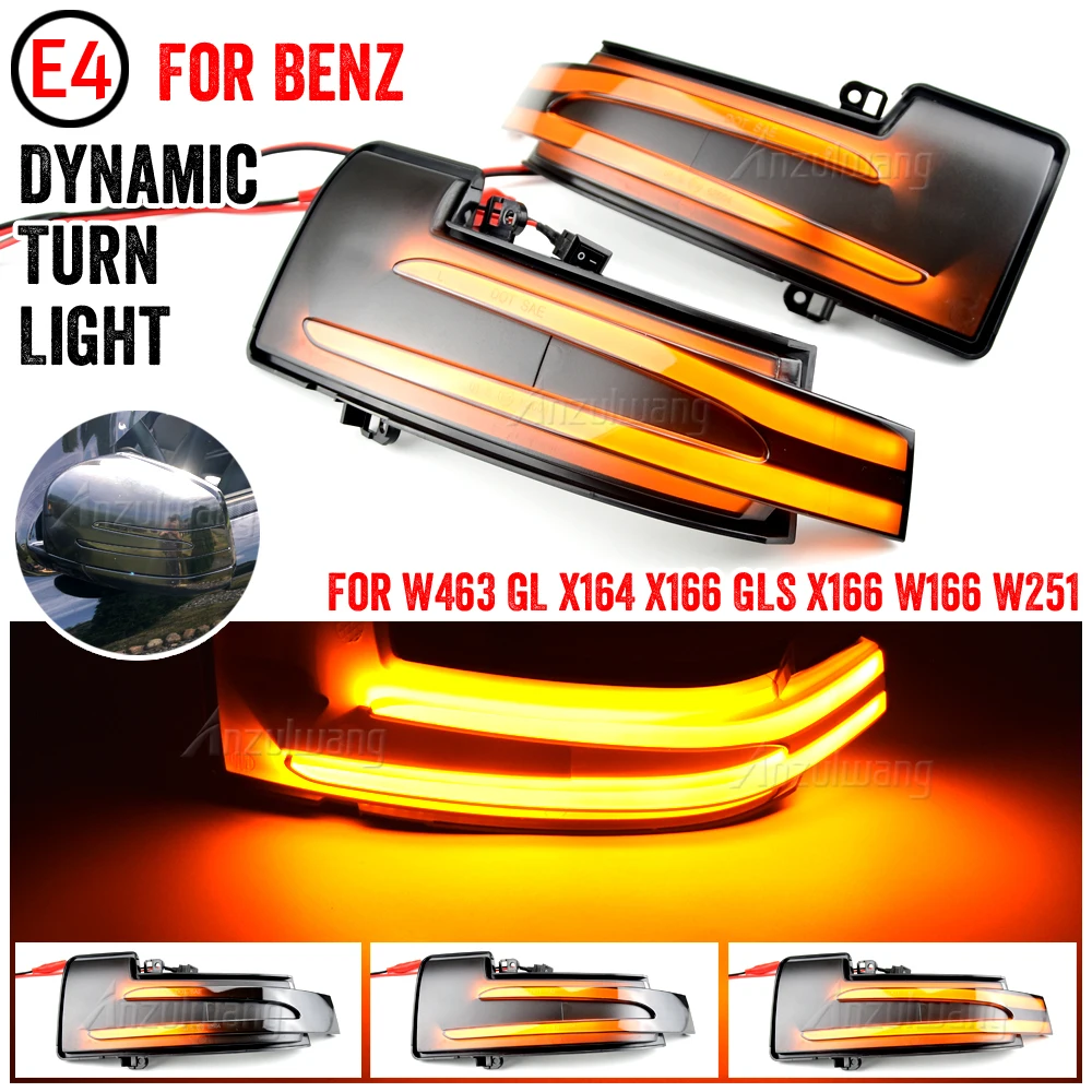 

For Mercedes-Benz G M R-Class SUV W463 GL X164 X166 GLS X166 W166 W251 V251 Dynamic Turn Signals Light Car accessories