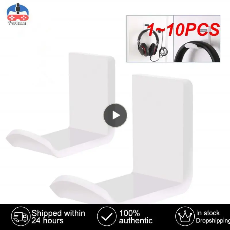 

1~10PCS Universal Durable L Shape Headphone Wall Mount Simple Hook Headset Hanger Stand Headphone Holder Display Under Desk Easy