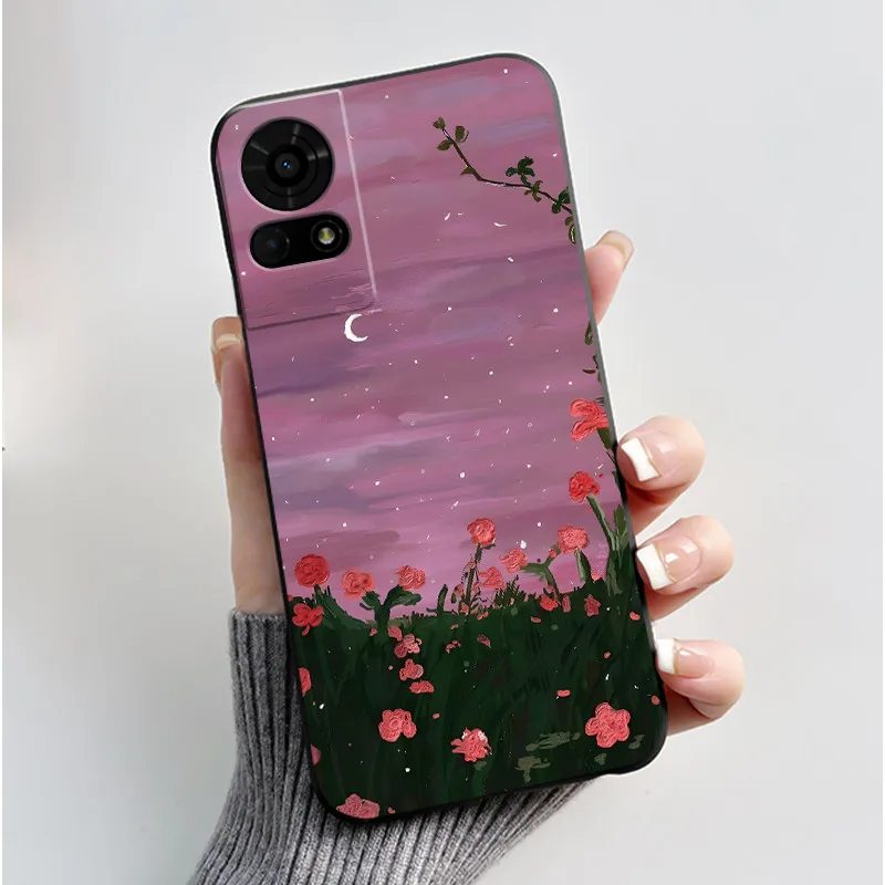 Cute Cartoon Soft Silicone Protective Phone Case - Black