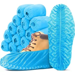 Disposable Non - Slip Breathable Shoe Covers - Durable Fabric - 100PCS (Beige)