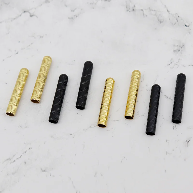 Weiou(100Pcs/25sets) Hot Gold Black Shoelace Aglets 4.0x22mm Seamless Sneaker Kits Repair Shoestring Accessory Clothes Tips DIY