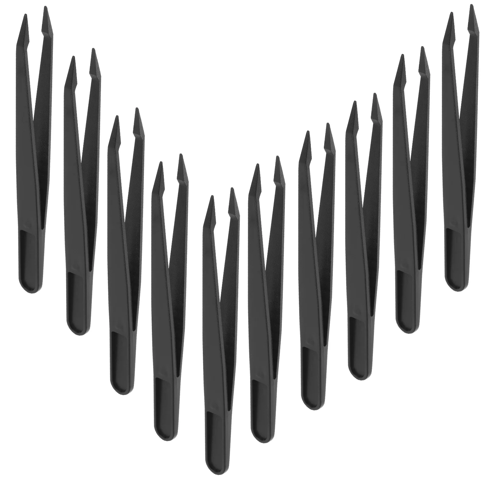10 PCS Sticker Pointed Tweezers Miss Jewelry Making Plastic Function Tool Precision