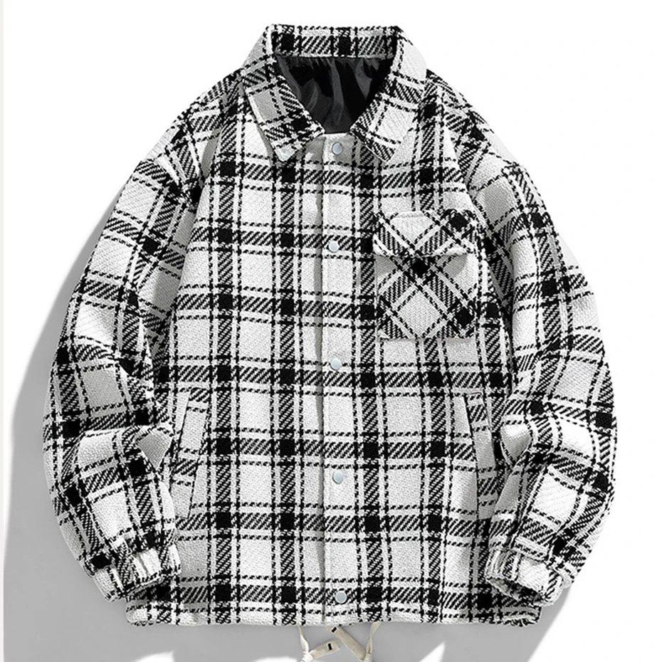 Plaid Jacket Men Plus Size 8XL 9XL Jacket Coat Spring Autumn Plaid Coat Male Fashion Casual Button Jackets Outerwear 2
