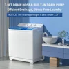 Washing Machine, 40Lbs Twin Tub Laundry with Built-in Drain Pump, Semi-Automatic Washer & Spinner, Portable Washing Machine 6