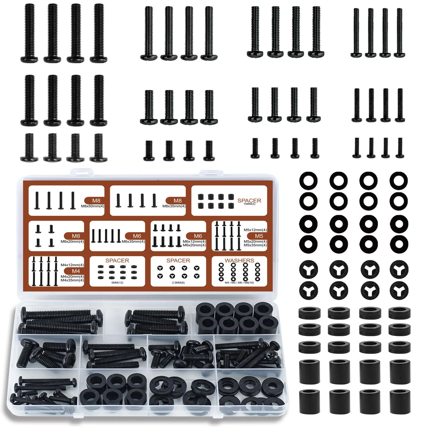 92/68 ชิ้นทีวีสกรูพิเศษชุด M4M5M6M8 TV Wall Mount สกรู Nuts Studs เครื่องซักผ้า 1