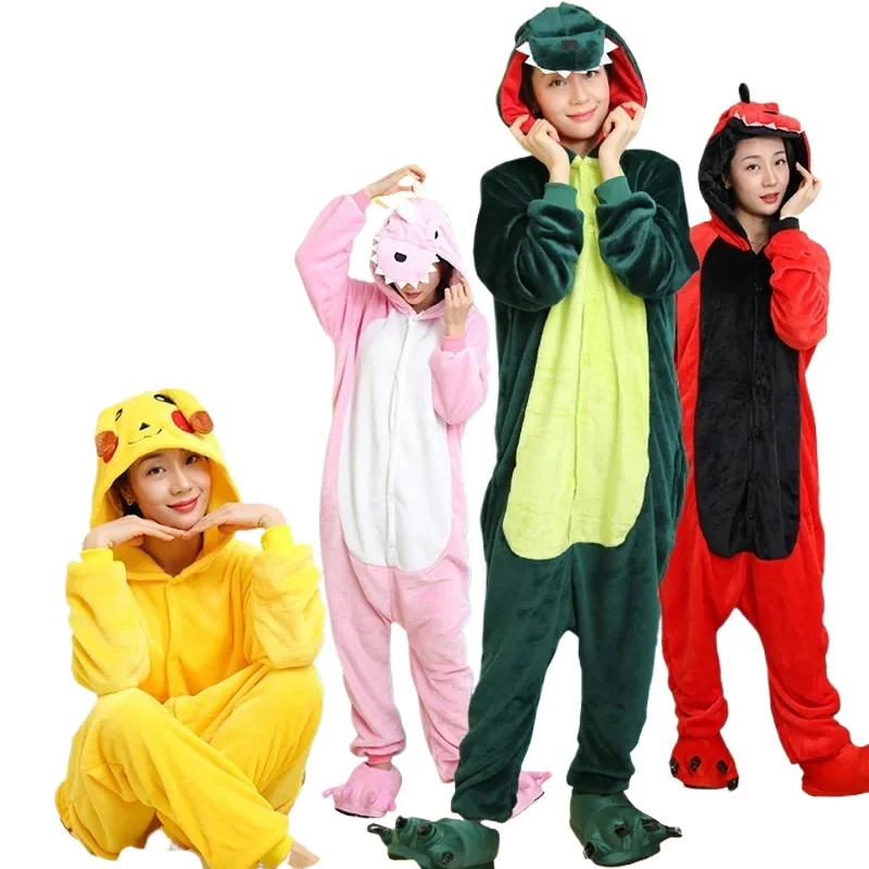 Adults Dinosaur Cartoon Pajamas Onesies Cosplay Sleepwear Halloween