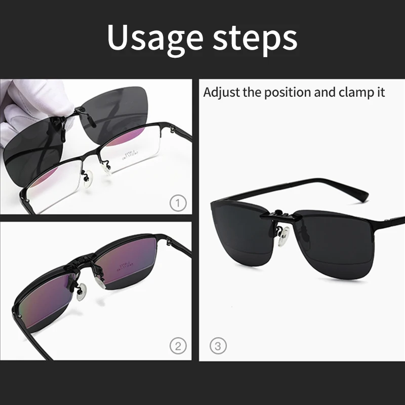 Polarized Sun Glasses Clip-on Fishing Sunglasses Outdoor Night Vision Glasses Covers Anti Glare Sunglasses Clip for Men Women 