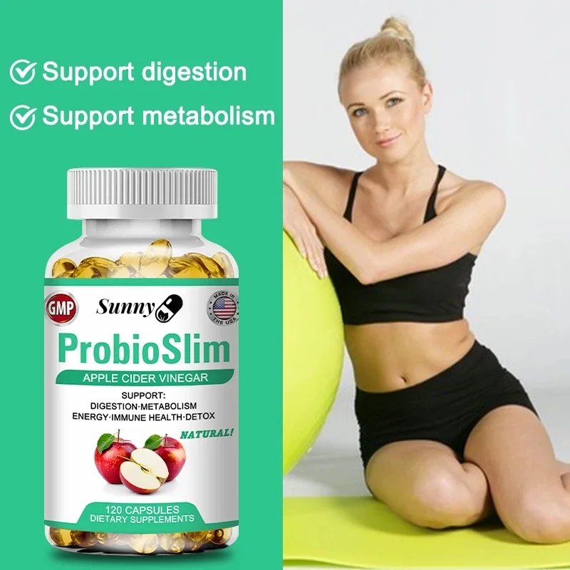 Organic Apple Cider Vinegar Capsules Healthy Weight Management, Digestion, Detoxification and Immunity Relieve Gas and Bloating